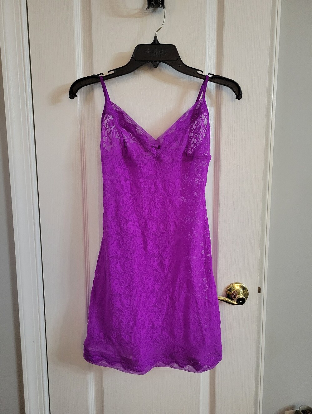 Victoria's Secret Purple Sheer Lace Chemise Slip Dress Size Medium